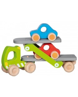 Jucărie pentru copii Goki - Camion transportor cu două mașini