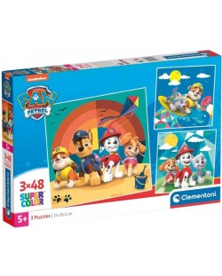 Puzzle pentru copii Clementoni din 3 x 48 piese - Paw Patrol (opțiunea 1)