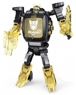 Jucărie pentru copii Raya Toys - Robot ceas transformator, galben