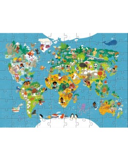 Puzzle pentru copii Haba - Harta lumii, 100 piese