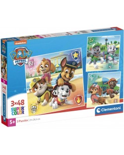 Puzzle pentru copii  Clementoni din 3 x 48 piese - Paw Patrol (opțiunea 2)