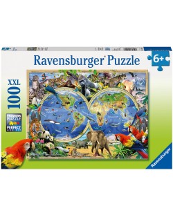 Puzzle pentru copii  Ravensburger din  100 XXL piese - Animalele lumii