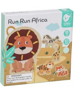 Joc pentru copii pentru înşirare Classic World - animale africane