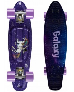 Skateboard pentru copii Qkids - Galaxy, unicorn mov