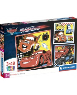 Puzzle pentru copii  Clementoni din 3 x 48 piese - Mașinile (opțiunea 2)