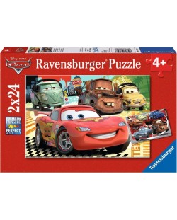 Puzzle pentru copii Ravensburger  din 2 x 24 piese - Mașinile