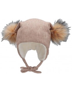 Pălărie de iarnă pentru copii cu pompoane Sterntaler - Fetiță, 55 cm, 4-6 ani
