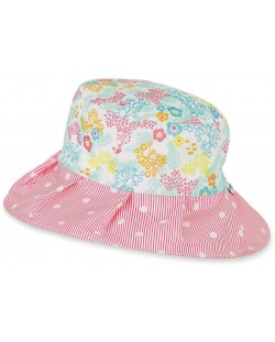 Pălărie de vară pentru copii cu protecție UV 15+ Sterntaler - Motive florale, 51 cm, 18-24 luni