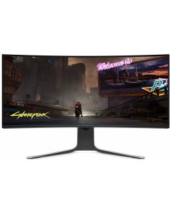 Monitor gaming Dell Alienware - AW3420DW, 34", Curved, 21:9, IPS, Nano Color, Nvidia G-Sync, 2ms, negru