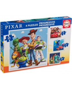 Puzzle pentru copii Educa 4 în 1 - Disney Pixar