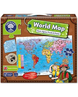 Puzzle pentru copii Orchard Toys - Harta lumii, 150 piese