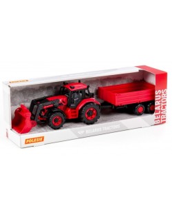 Toy Polesie - Tractor cu lopată și remorcă