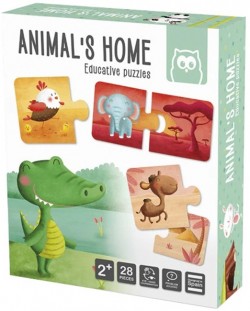 Puzzle pentru copii  Eurekakids - Montessori, Casa la animale 28 bucati