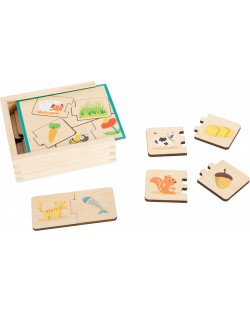Puzzle din lemn pentru copii Picior mic - Animale de hrănit, 20 de piese