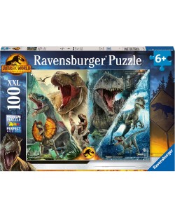 Puzzle pentru copii  Ravensburger din  100 XXL piese - Dominație în Jurassic World