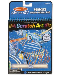 Cartea pentru copii Melissa and Doug - Scratch art, vehicule