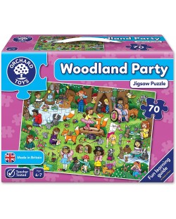 Puzzle pentru copii Orchard Toys - Petrecere in poiana, 70 piese
