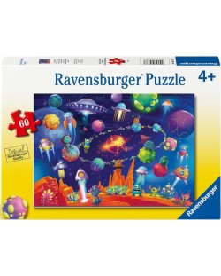 Puzzle pentru copii Ravensburger  din 60 piese - Extratereștrii spațiului