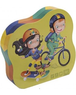 Puzzle progresiv pentru copii 4 in 1 Eurekakids -Ciclisti
