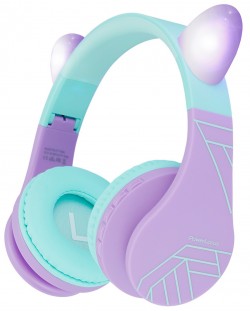 Casti pentru copii PowerLocus - P1 Ears, wireless, mov