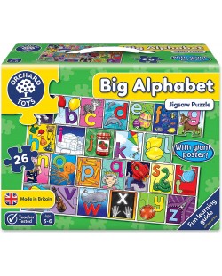 Puzzle pentru copii Orchard Toys - Alfabet mare, 26 piese