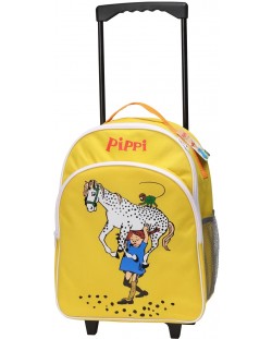 Ghiozdan cu roți Pippi - Pippi și calul preferat, galben