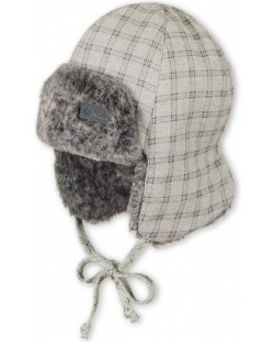 Pălărie pentru copii Sterntaler - 47 cm, 9-12 luni, carou bej