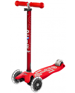 Scooter pentru copii Micro - Maxi Deluxe LED, Red