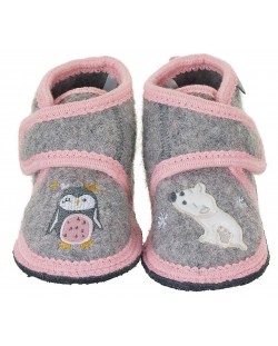Papuci de lână pentru copii cu urs și pinguin Sterntaler - 21/22, 18-24 luni