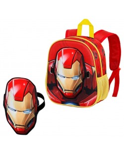Ghiozdan Karactermania Iron Man - Armour, 3D, cu mască