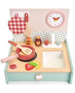 Bucătărie mini din lemn pentru copii Tender Leaf Toys - Cu accesorii