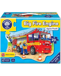 Puzzle pentru copii Orchard Toys - Masina de pompieri, 50 piese