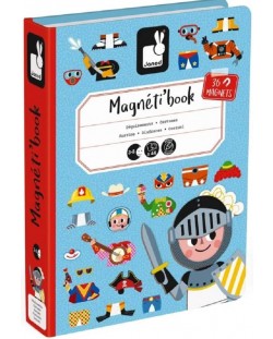 Carte magnetica pentru copii Janod - Baieti cu haine magnetice