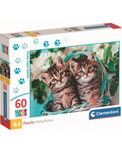 Puzzle pentru copii Clementoni din 60 piese - Pisicuțe gemene frumoase