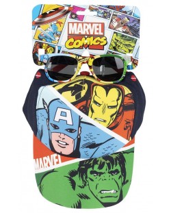 Set pentru copii Cerda - Pălărie și ochelari de soare, Avengers