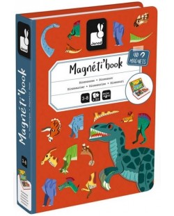 Carte magnetica pentru copii Janod - Dinozauri, 50 piese