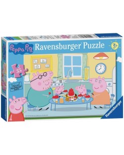 Puzzle pentru copii Ravensburger  din 35 piese - Timp de familie cu Peppa Pig