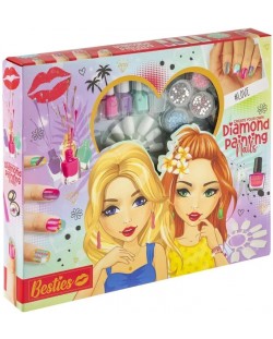 Set manichiură pentru copii Grafix - Besties, Diamond Painting Nail 