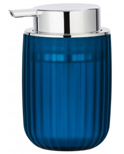 Dozator de săpun lichid Wenko - Agropoli, 7,5 x 12,5 x 9 cm, fără BPA, albastru închis