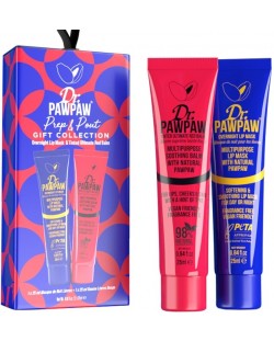 Dr. Pawpaw Set Prep and Pout - Masca de noapte și Balsam pentru buze, Ultimate Red, 2 x 25 ml