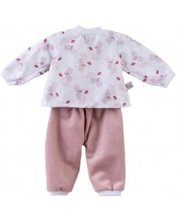 Haine pentru papausa Asi - Pijama roz cu elefanti, 43 cm