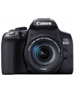 Aparat foto DSLR Canon - EOS 850D + obiectiv EF-S 18-55mm, negru
