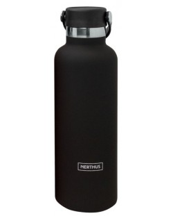 Nerthus Thermal Bottle - Negru, cu mâner, 750 ml