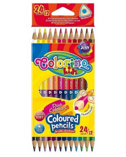 Creioane colorate cu doua capete  - 24 culori