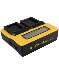 Încărcător dublu Patona - pentru baterie Canon LP-E17, LCD, galben