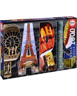Puzzle Educa de 1000 piese - Colaj Paris