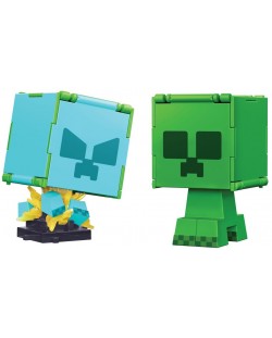 Figurină de acțiune Mattel Games: Minecraft - Creeper & Charged Creeper (Flippin Figs)