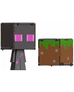 Figurină de acțiune Mattel Games: Minecraft - Enderman & Grass Block (Flippin Figs)