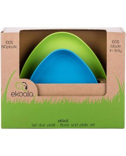 Set eco eKoala - 2 farfurii, albastra si verde