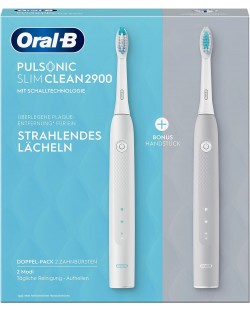 Periuță de dinți electrică Oral-B - Pulsonic Slim Clean 2900, gri/alb